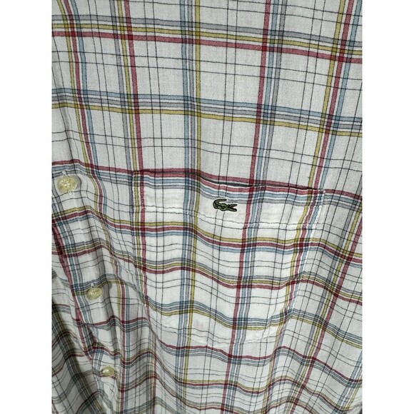 Lacoste Shirt Adult Large 42 White Button Up Long Sleeve Crocodile Mens - Picture 2 of 7